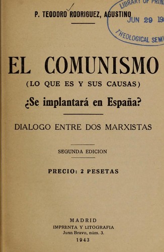 Cover for El comunismo (lo que es y sus causas)