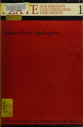 Cover for Altkirchliche Apologeten.