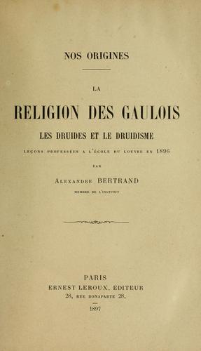 Cover for La religion des Gaulois