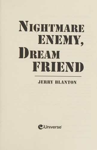 Cover for Nightmare Enemy, Dream Friend