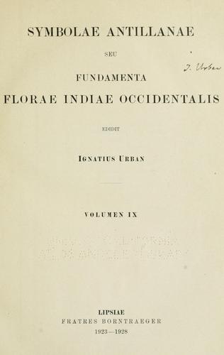Cover for Symbolae Antillanae