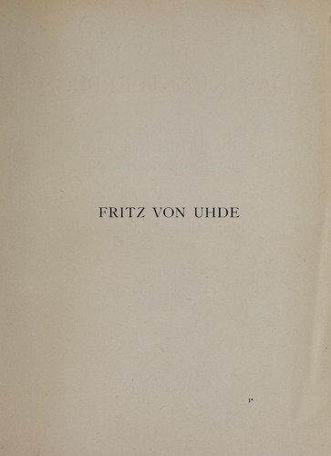 Cover for Fritz von Uhde