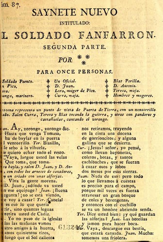 Cover for El soldado fanfarrón. Segunda parte