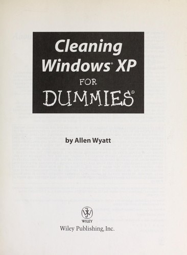 Cover for Cleaning Windows XP for dummies