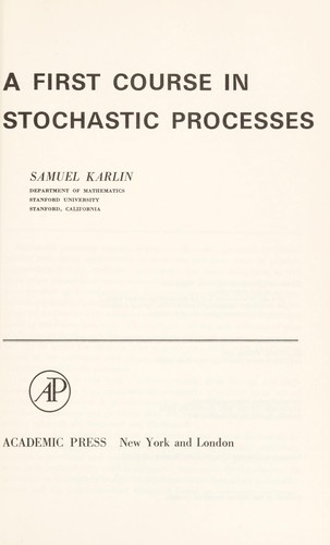 Cover for A first course in stochastic processes