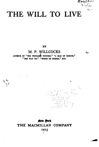 Cover for The will to live
