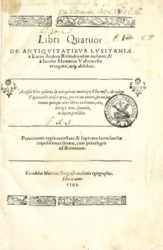 Cover for Libri quatuor de antiqvitatibvs Lvsitaniae