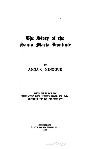 Cover for The Story Of The Santa Maria Institute