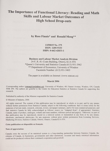 Cover for The importance of functional literacy