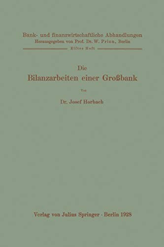 Cover for Die Bilanzarbeiten einer Großbank