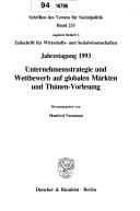 Cover for Unternehmensstrategie und Wettbewerb auf globalen Märkten und Thünen-Vorlesung