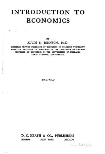 Cover for Introduction to economics