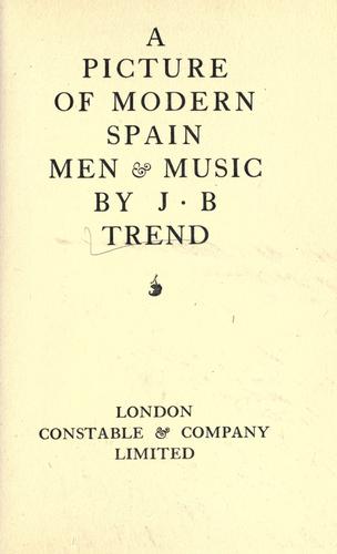 Cover for A picture of modern Spain