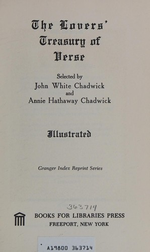 Cover for The lovers' treasury of verse.