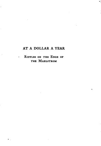 Cover for At a dollar a year: ripples on the edge of the maelstrom