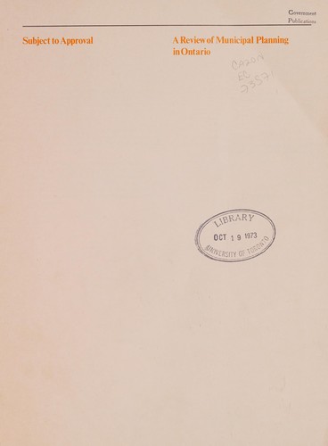 Cover for Subject to approval