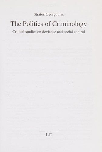 Cover for The politics of criminology