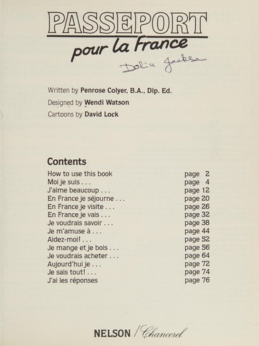 Cover for Passeport pour laFrance