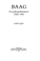 Cover for BAAG, Hong Kong resistance, 1942-1945