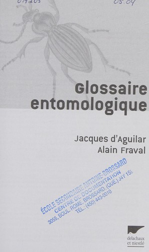 Cover for Glossaire entomologique