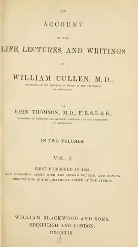 Cover for An Account of the Life, Lectures, and Writings of William Cullen, M.D. Vol. I