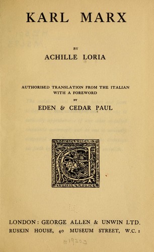 Cover for Karl Marx.