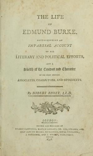 Cover for The life of Edmund Burke
