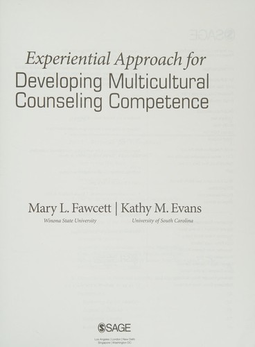 Cover for Experiential approach for developing multicultural counseling competence