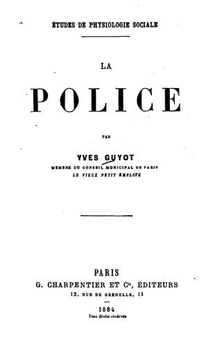 Cover for La police