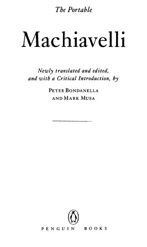 Cover for The portable Machiavelli
