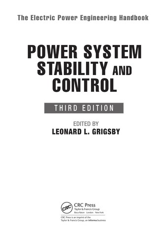 Cover for Power system satbility and control