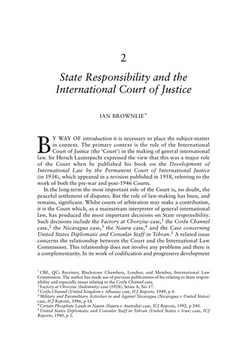 Cover for ISSUES OF STATE RESPONSIBILITY BEFORE INTERNATIONAL JUDICIAL...; ED. BY MALGOSIA FITZMAURICE.