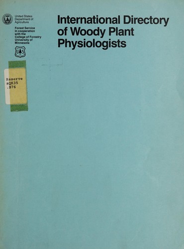 Cover for International directory of woody plant physiologists