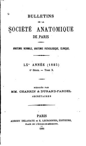 Cover for Bulletins de la Société anatomique de Paris