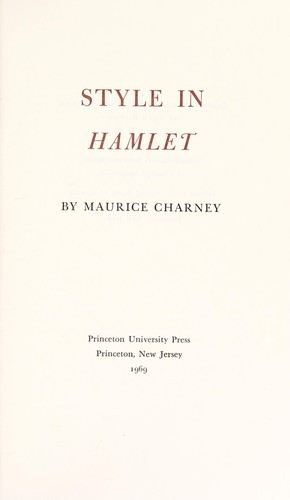 Cover for Style in Hamlet.