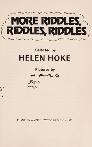 Cover for More riddles, riddles, riddles