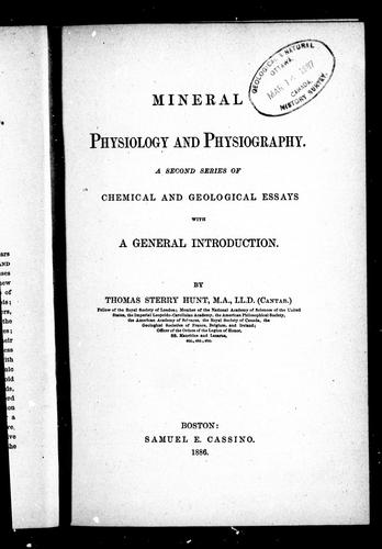 Cover for Mineral physiology and physiography