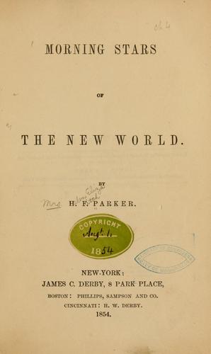 Cover for Morning stars of the New world.