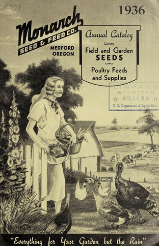 Cover for Annual catalog, listing field and garden seeds, poutry feeds and supplies