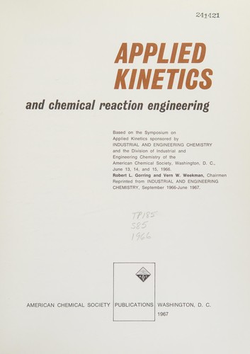 Cover for Applied kinetics and chemical reaction engineering.