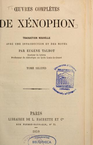 Cover for Oeuvres complètes de Xénophon