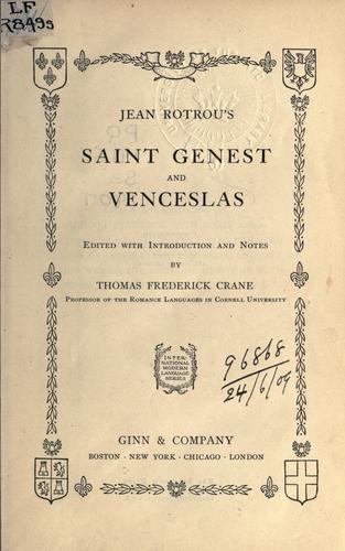 Cover for Saint Genest and Venceslas