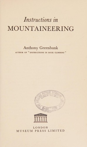Cover for Instructions in mountaineering.