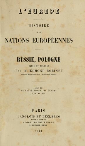 Cover for Russie, Pologne, Suède et Norwège