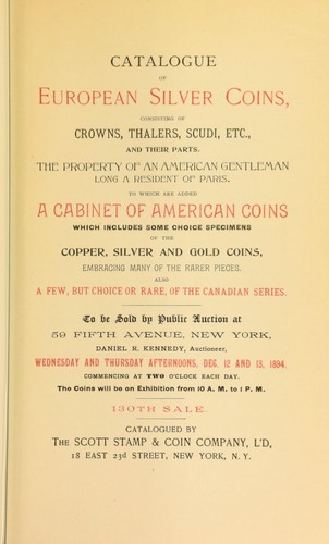 Cover for Catalogue of European silver coins ...