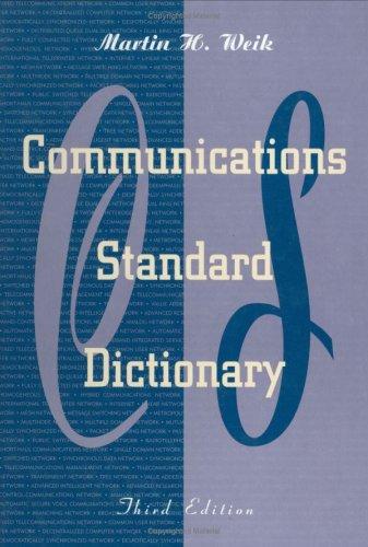 Cover for Communications standard dictionary