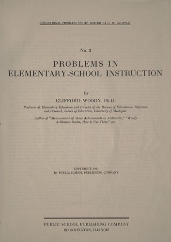 Cover for Problems in elementary-school instruction