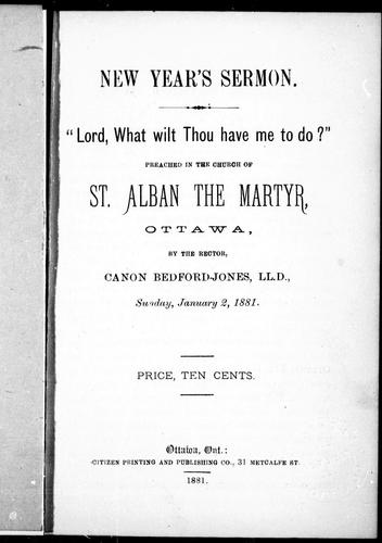 Cover for New Year's sermon, "Lord, what wilt Thou have me to do?"