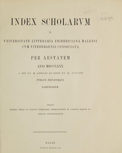 Cover for Observationes in Caesivm Bassvm et Atilivm Fortvnatianvm