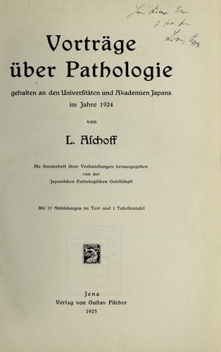 Cover for Vortr©Þge ©ơber Pathologie